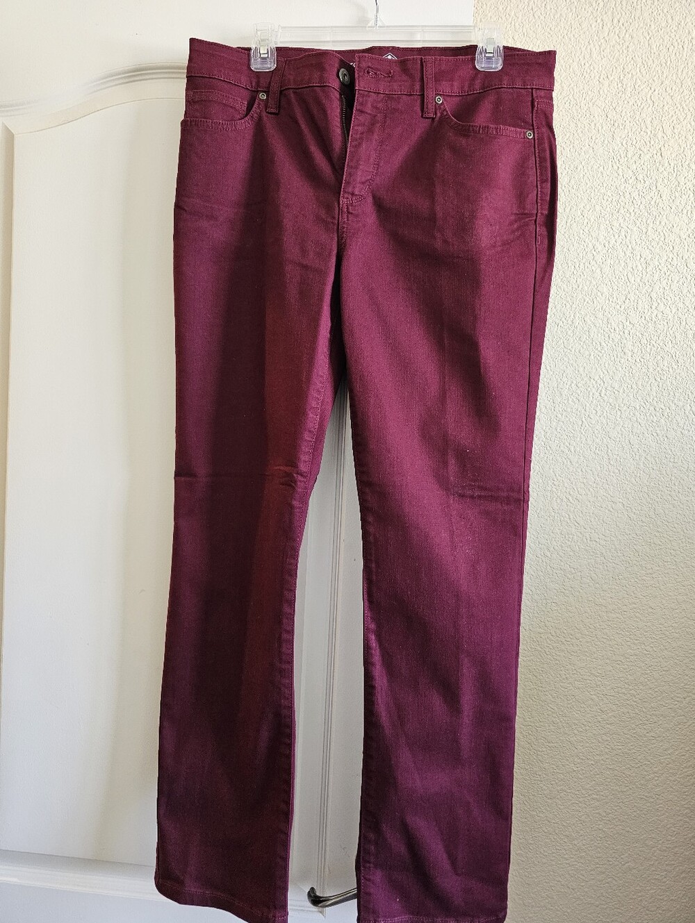 St. John's Bay Women's Burgundy Straight Leg Jeans